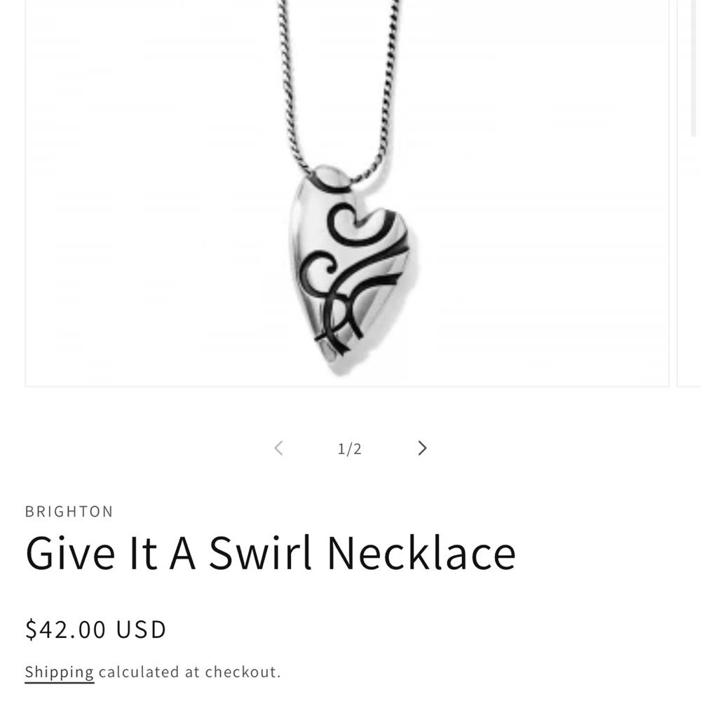 Brighton Swirl Silver Heart Necklace 🩶 - Picture 4 of 6